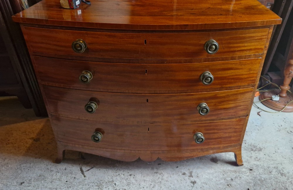 Late Georgian mahogany 4 drawer chest of drawers.  View VI