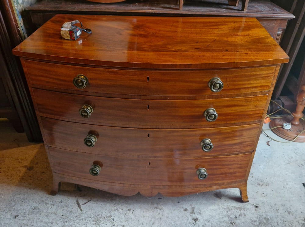 Late Georgian mahogany 4 drawer chest of drawers.  View VII