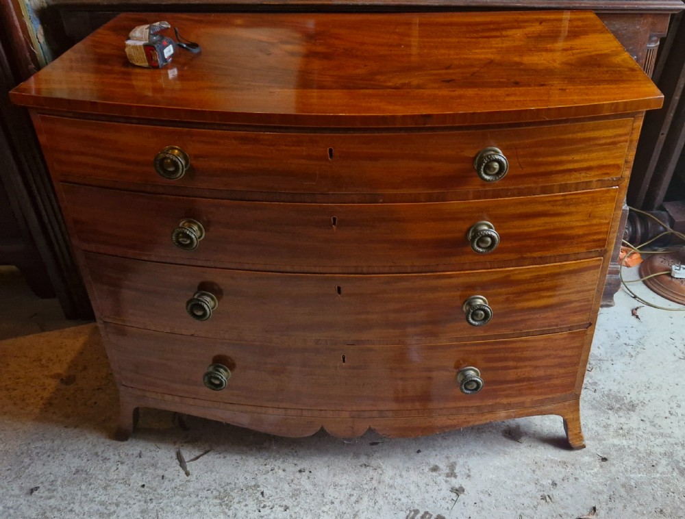Late Georgian mahogany 4 drawer chest of drawers.  View VIII