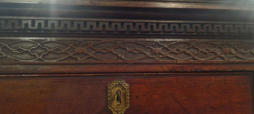Georgian mahogany tallboy chest on chest with slide. View V