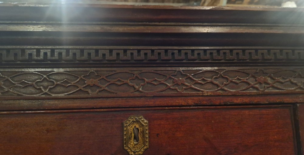 Georgian mahogany tallboy chest on chest with slide. View VI