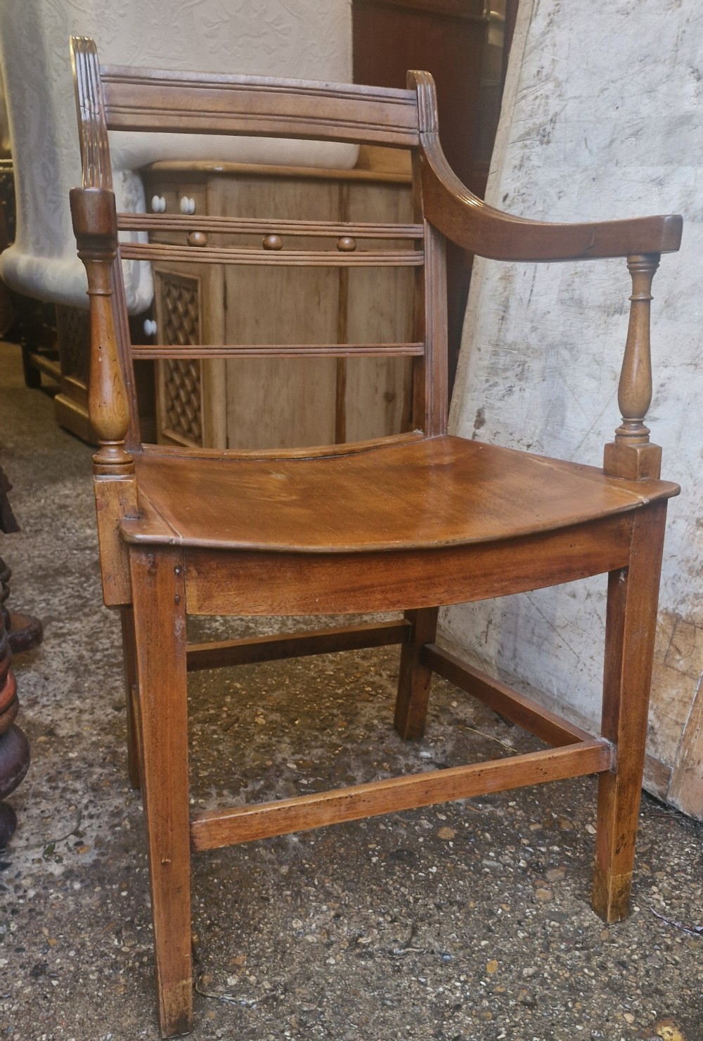 Regency East Anglia dish seat armchair. 