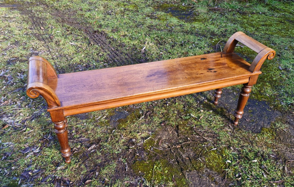 19th century mahogany hall  bench 