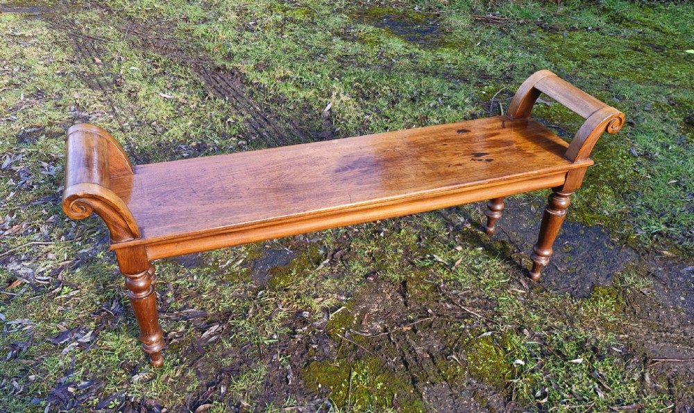 19th century mahogany hall  bench  View VI