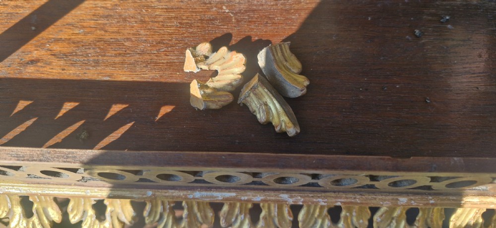 Carved and gilded Chinese Chippendale style wall shelf View IV