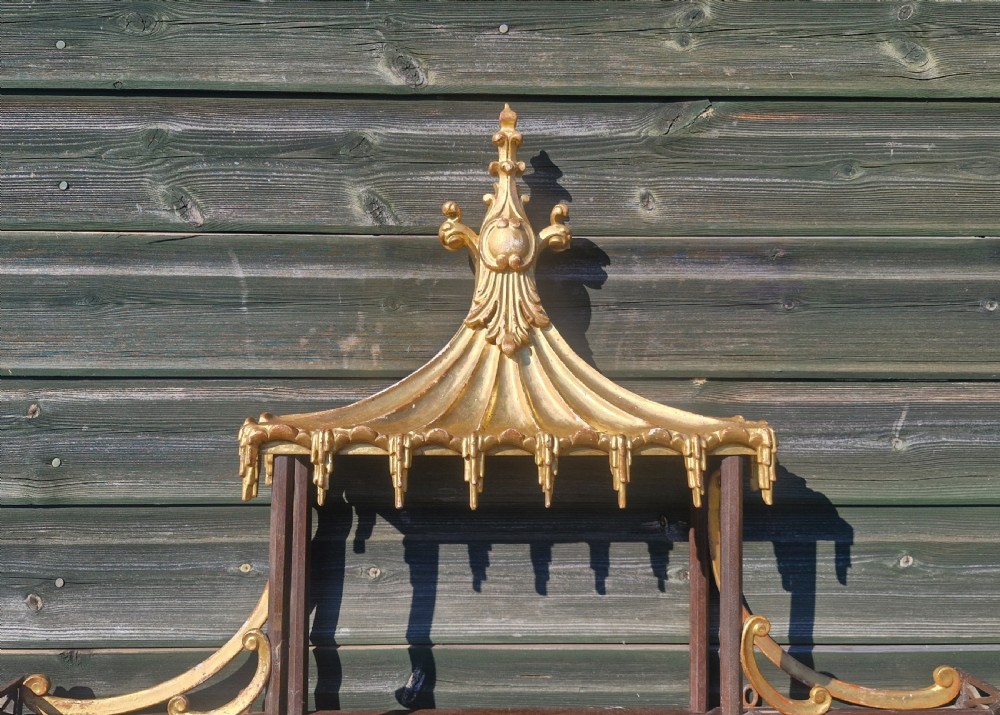 Carved and gilded Chinese Chippendale style wall shelf View V