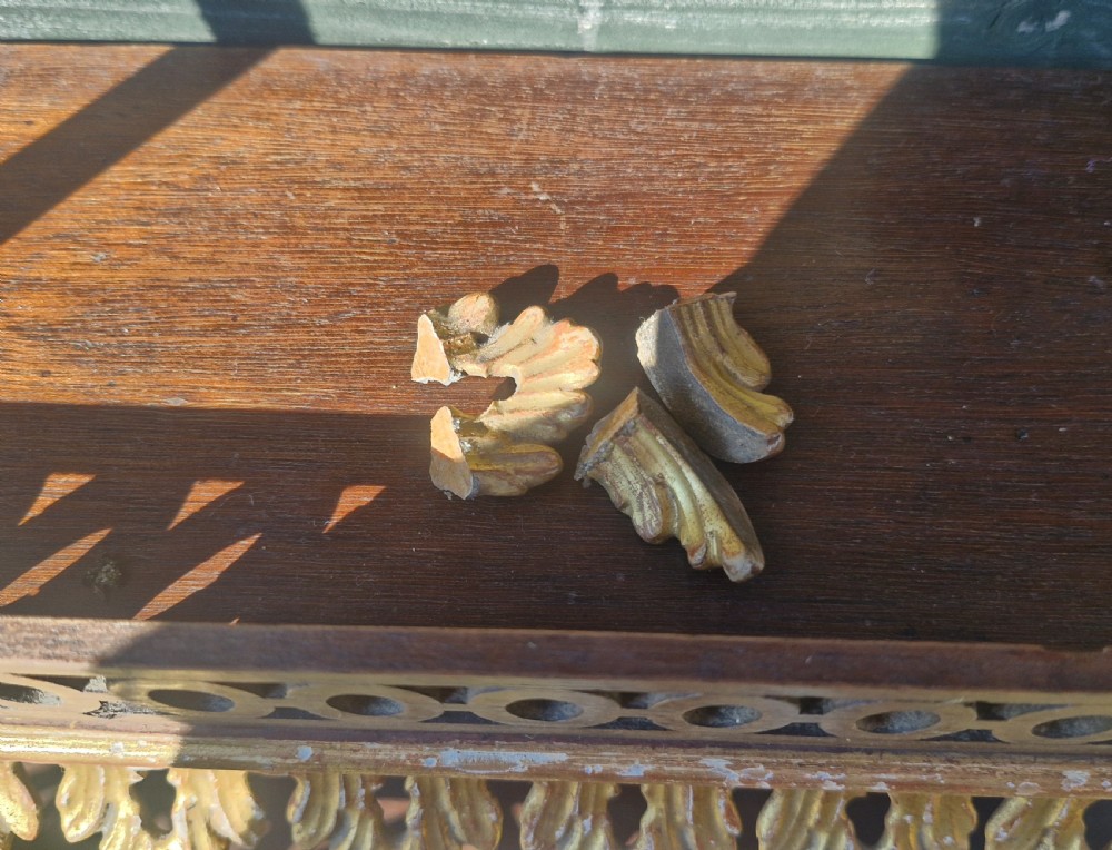 Carved and gilded Chinese Chippendale style wall shelf View VI