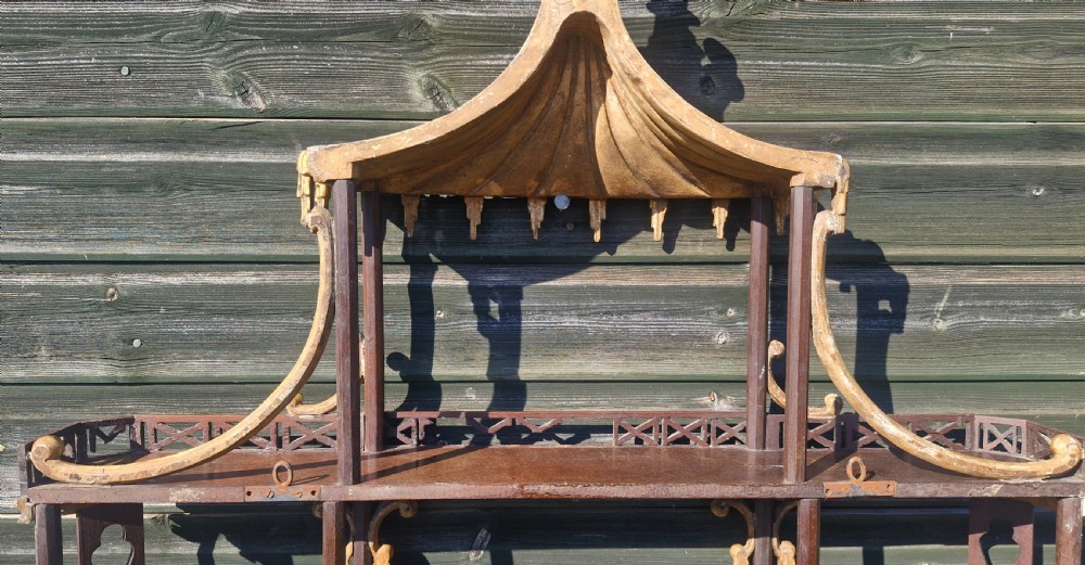 Carved and gilded Chinese Chippendale style wall shelf View VIII