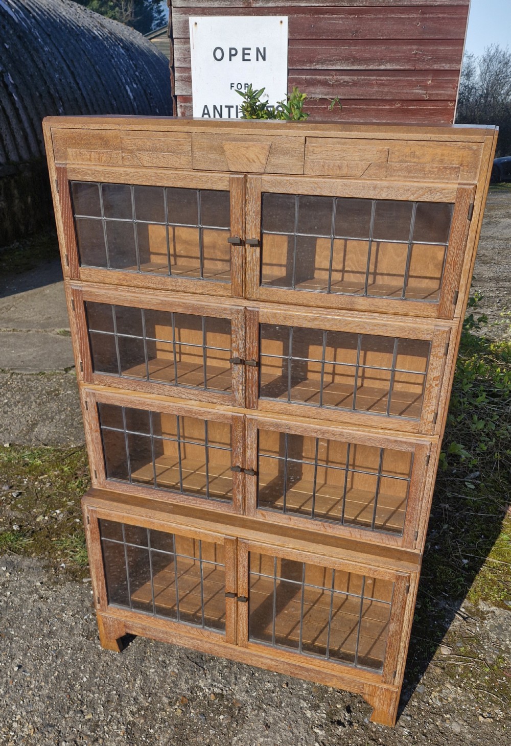 Art Deco period oak Minty Sectional bookcase. 