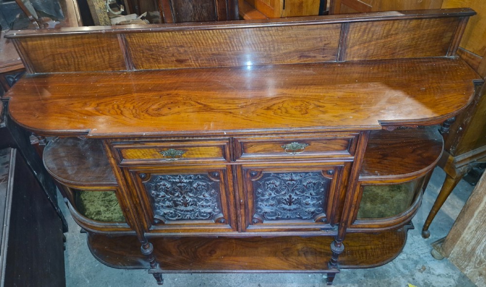 Late Victorian walnut side cabinet  View II