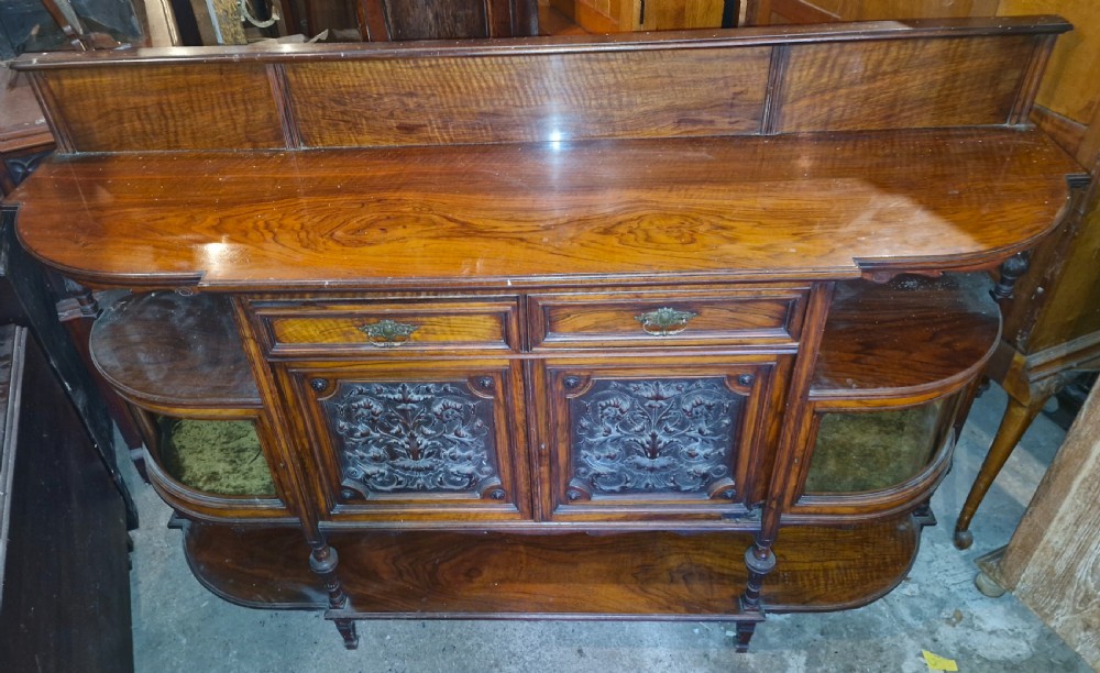 Late Victorian walnut side cabinet  View III