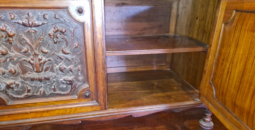 Late Victorian walnut side cabinet  View IV