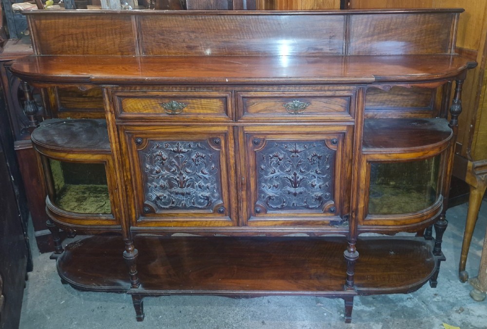 Late Victorian walnut side cabinet  View VII