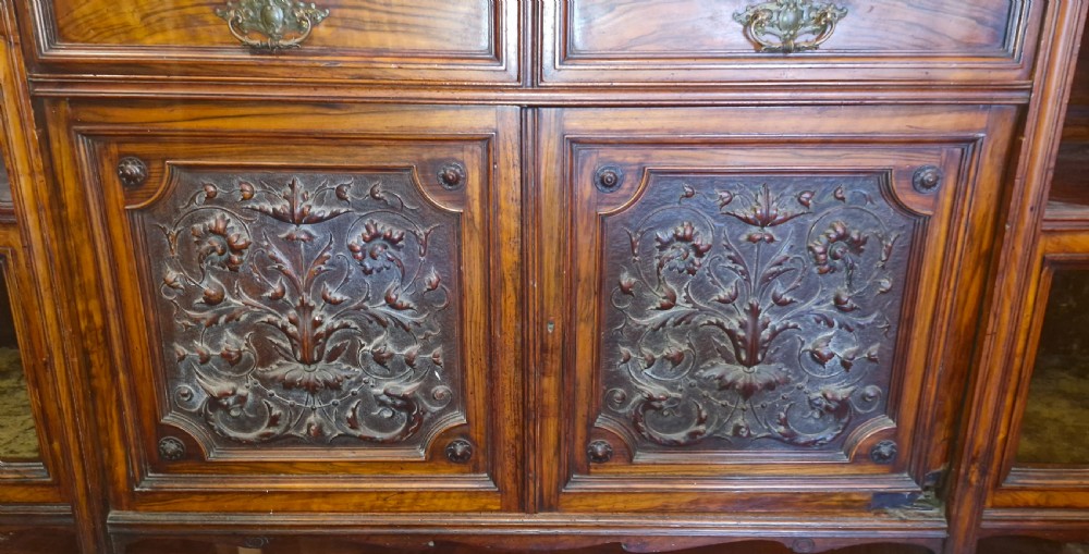 Late Victorian walnut side cabinet  View X