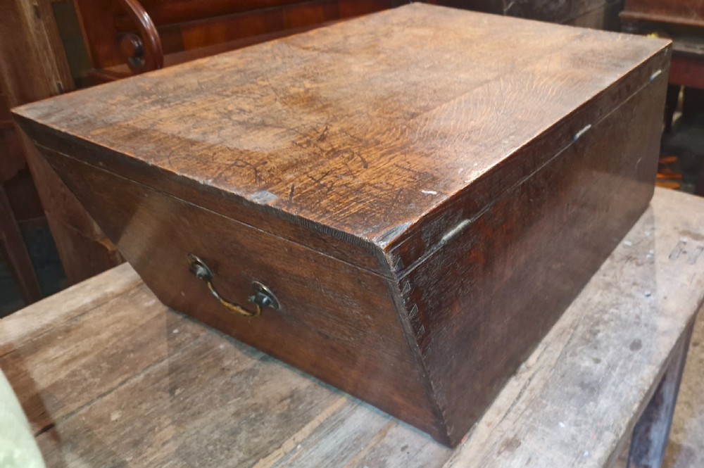 Rare Regency oak coaching trunk - great coffee table.  View VII