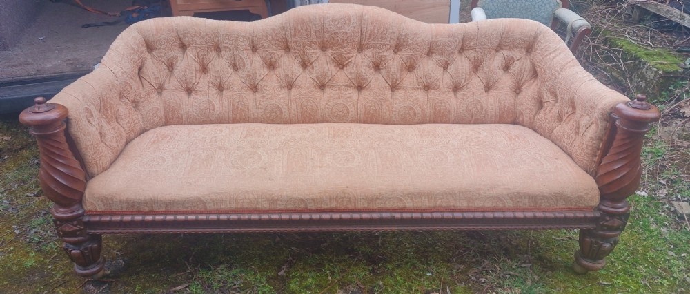 Mid 19th century mahogany framed country house sofa.