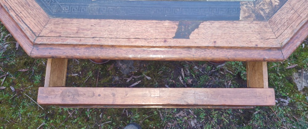 Victorian Gothic oak centre library table. View IX