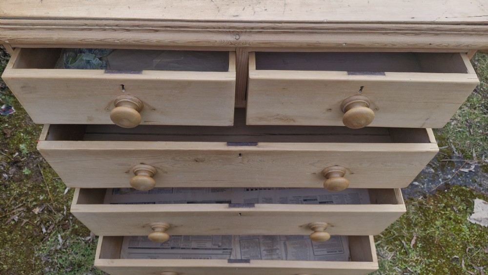 Victorian pine chest of drawers.  View VII