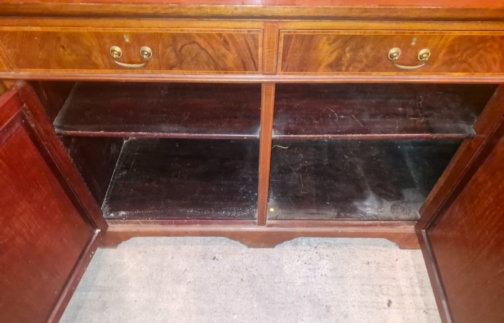 Edwardian inlaid mahogany library bookcase.  View VII