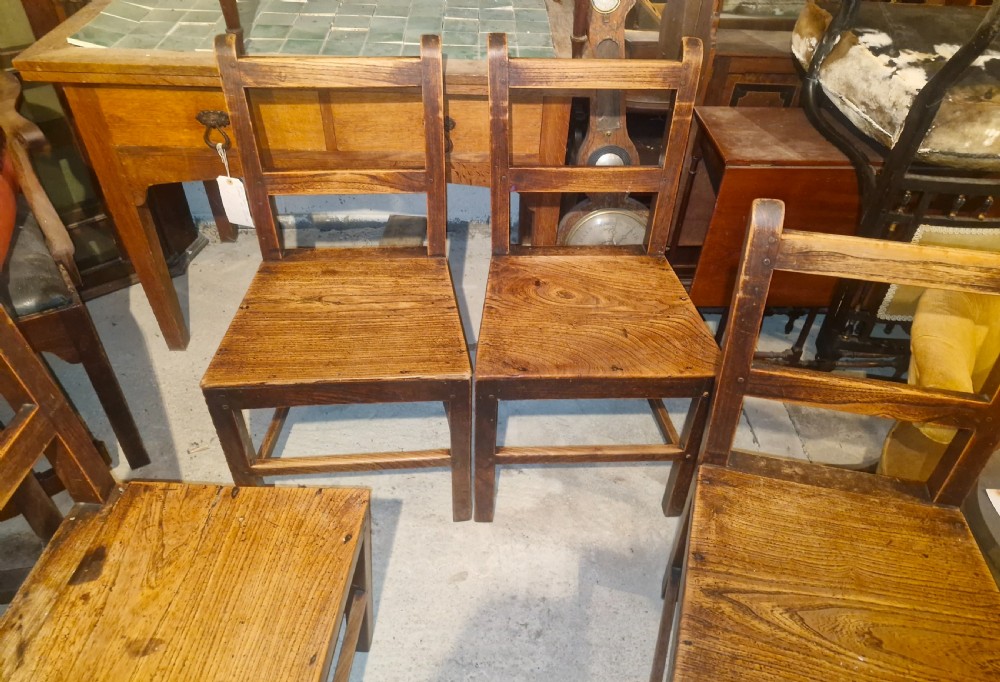 Set of 4 Welsh farmhouse kitchen dining chairs.  View IV