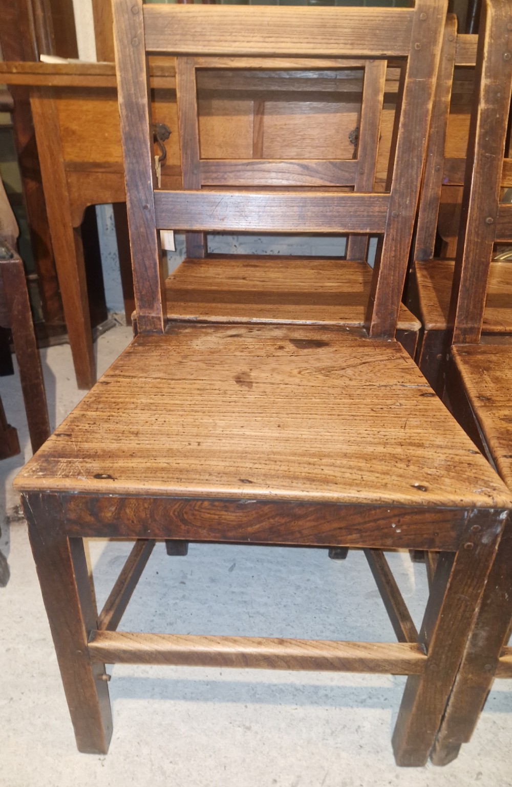 Set of 4 Welsh farmhouse kitchen dining chairs.  View V