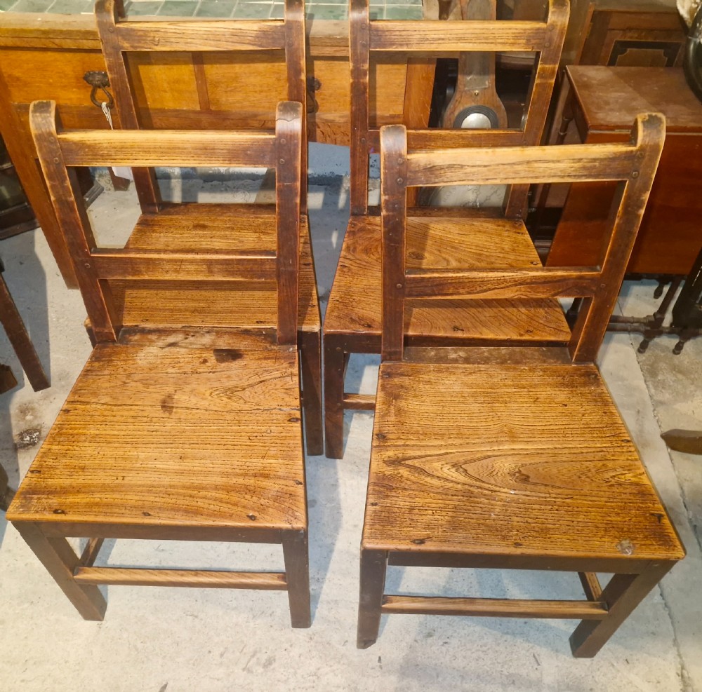 Set of 4 Welsh farmhouse kitchen dining chairs.  View VII