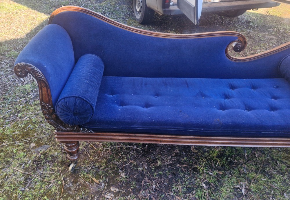 Regency rosewood chaise longue.  View II