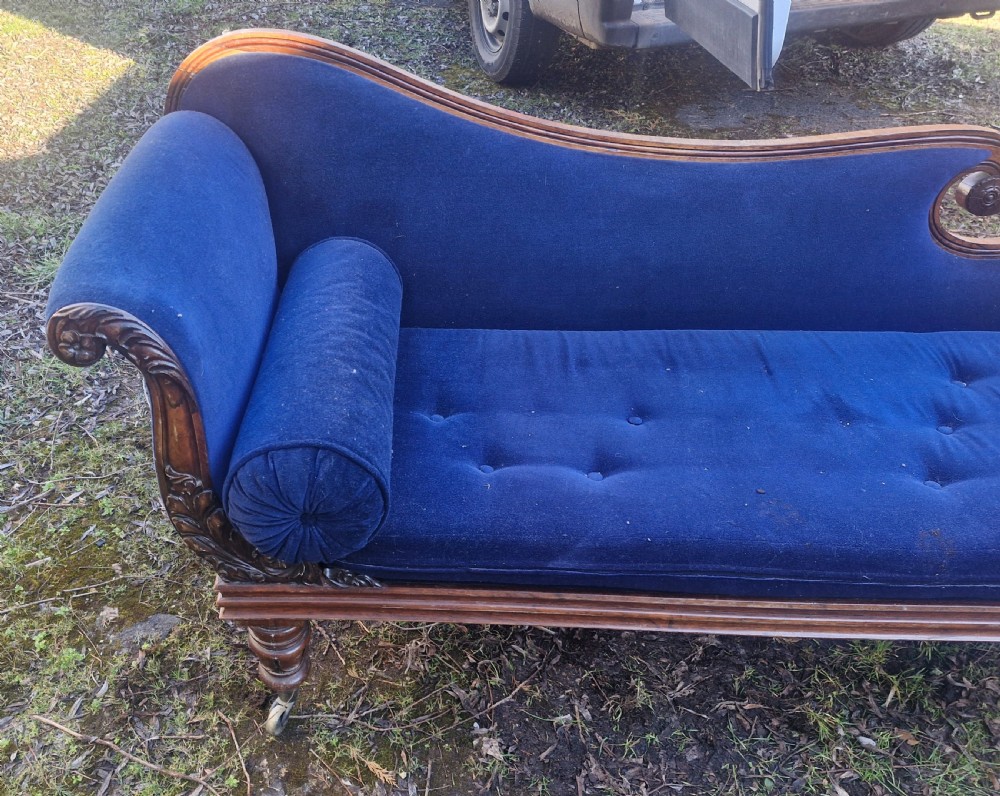 Regency rosewood chaise longue.  View V