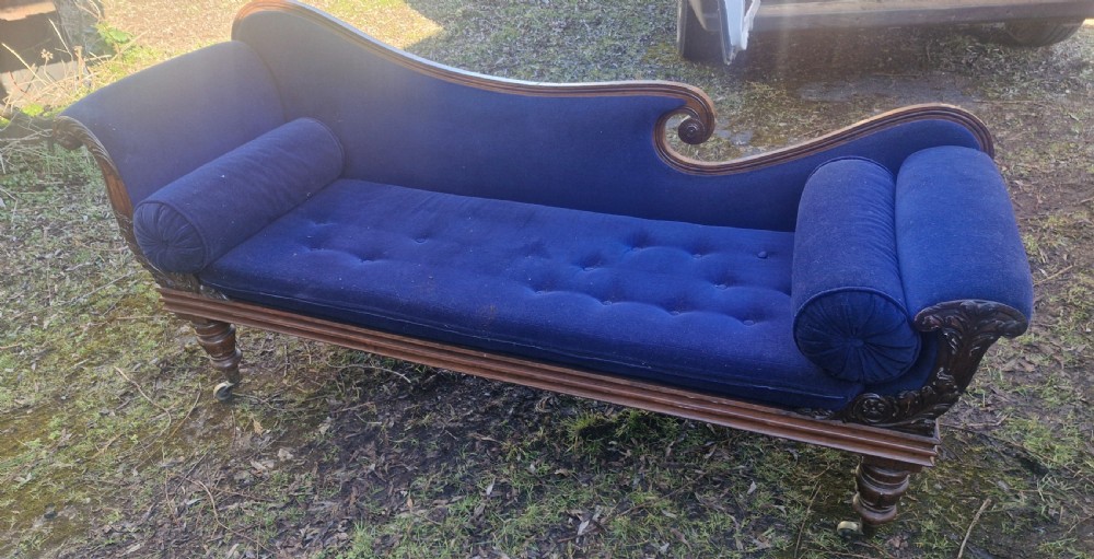 Regency rosewood chaise longue.  View VI