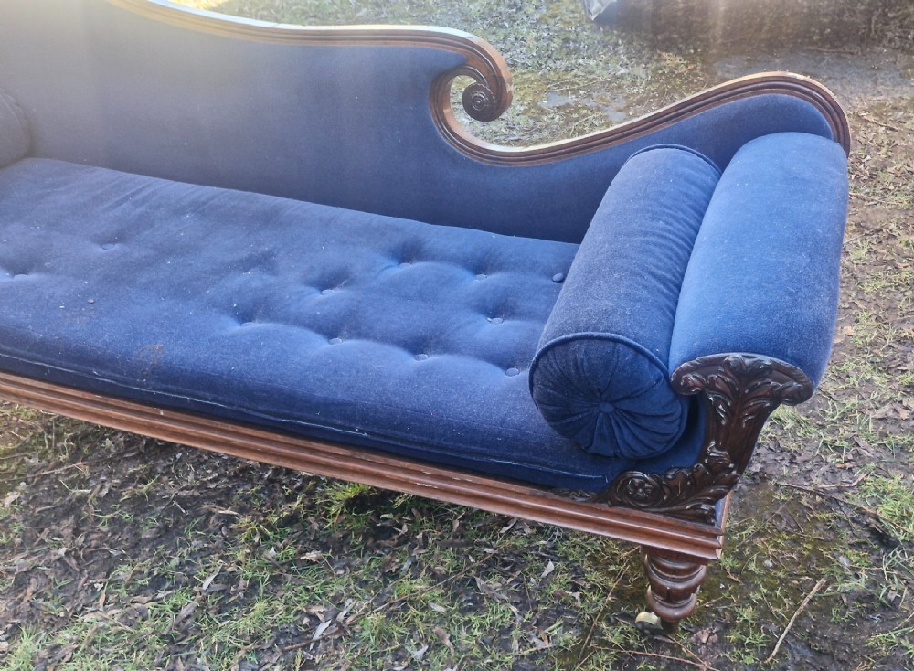 Regency rosewood chaise longue.  View VII