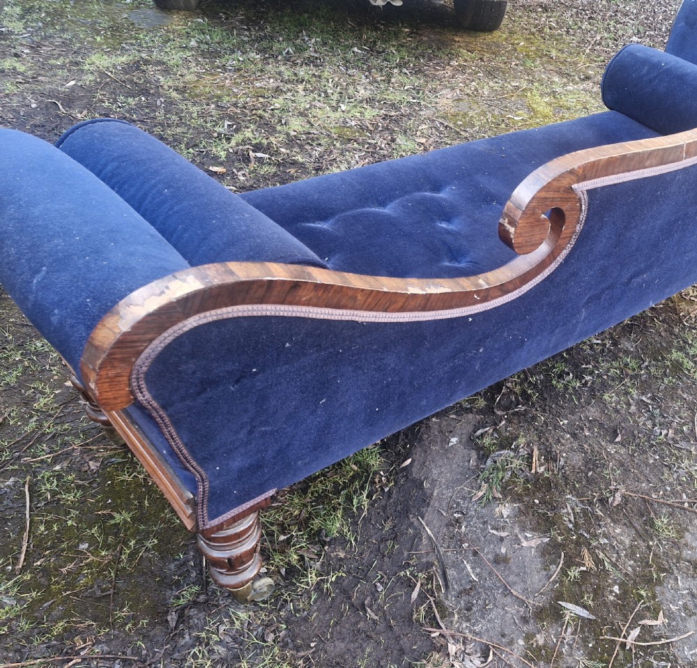 Regency rosewood chaise longue.  View IX