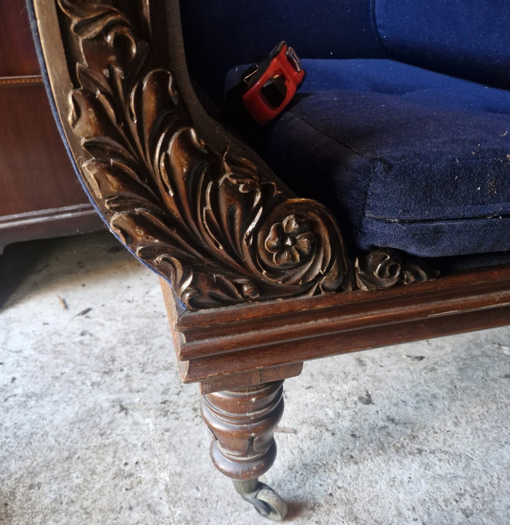 Regency rosewood chaise longue.  View XI