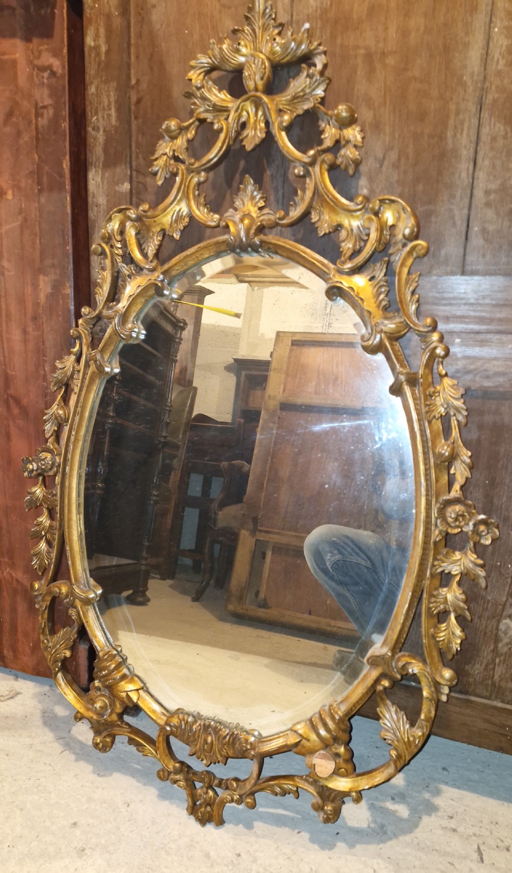 Carved gilt wood wall mirror. 