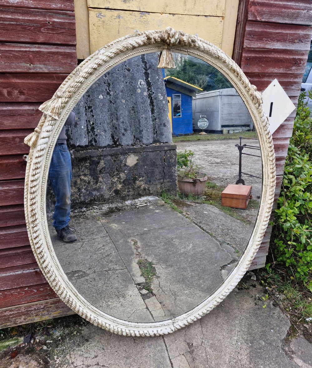 Large Late 19th century oval wall mirror.  View II