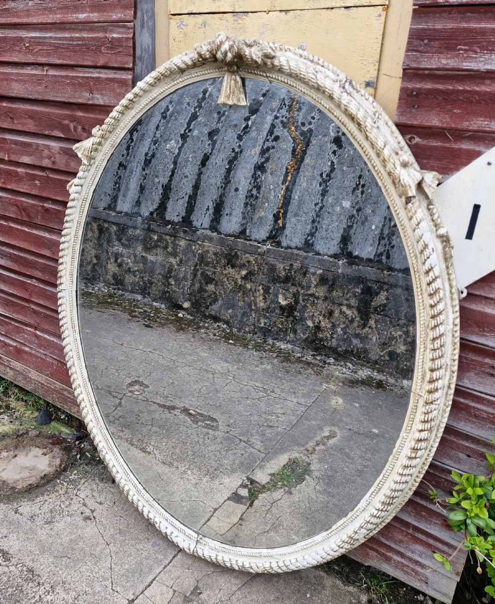 Large Late 19th century oval wall mirror.  View III