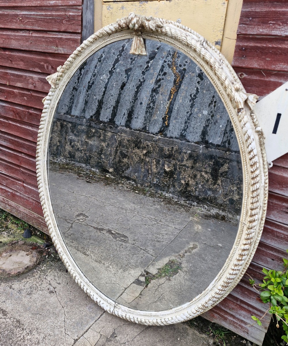 Large Late 19th century oval wall mirror.  View IV
