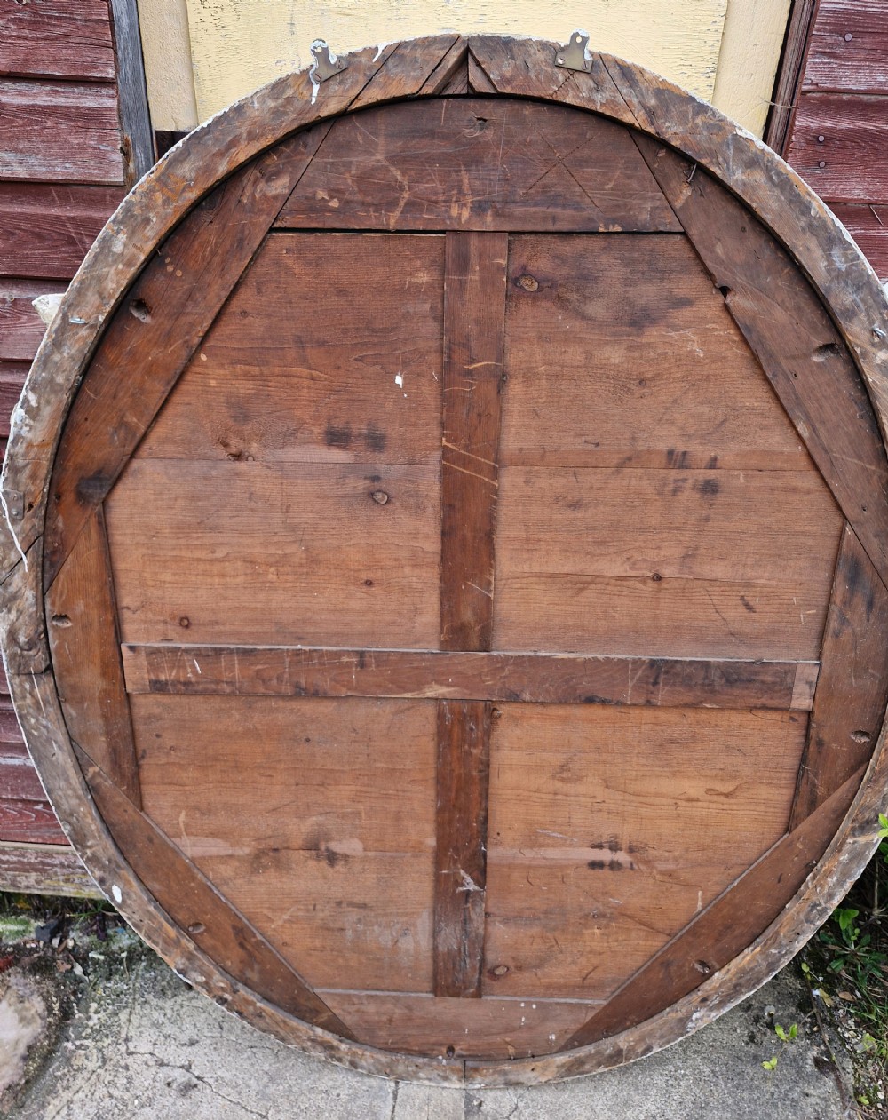 Large Late 19th century oval wall mirror.  View VI