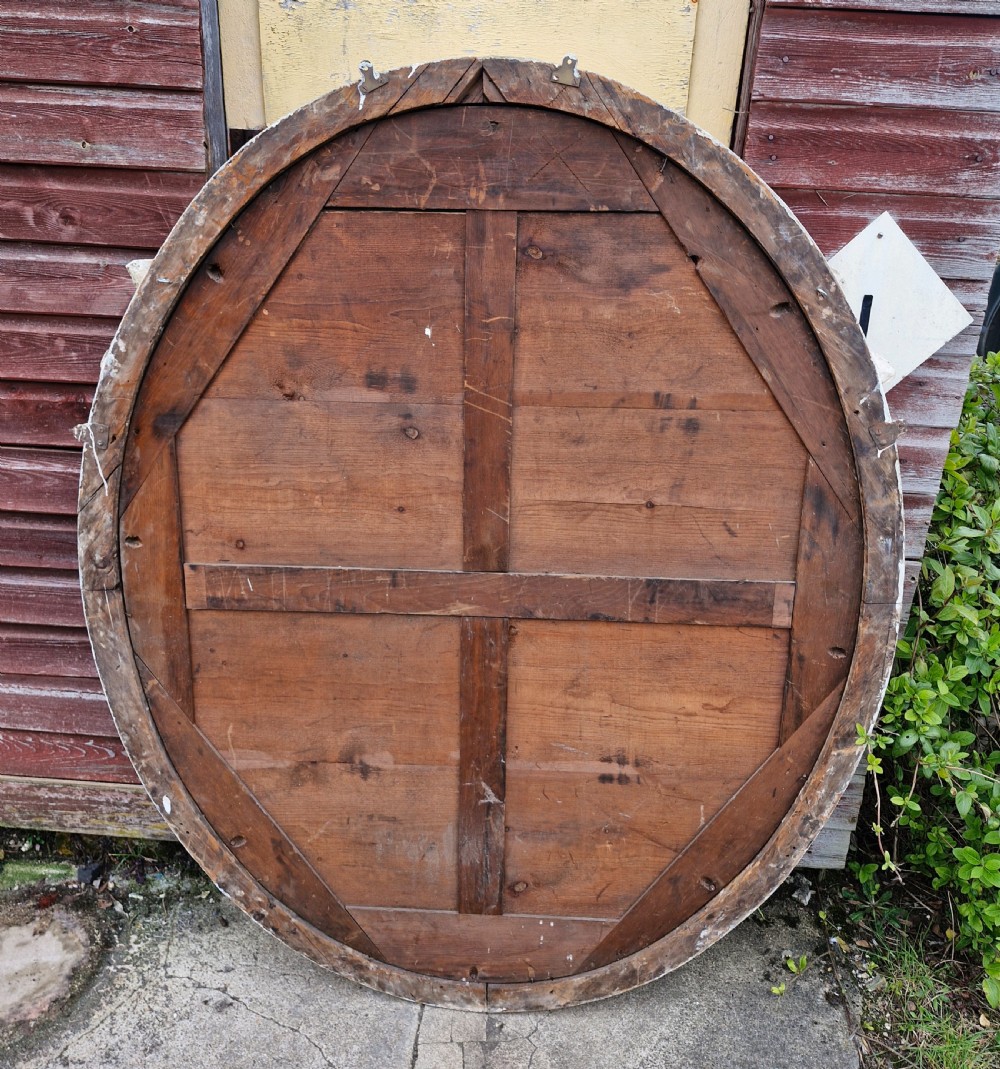 Large Late 19th century oval wall mirror.  View VII