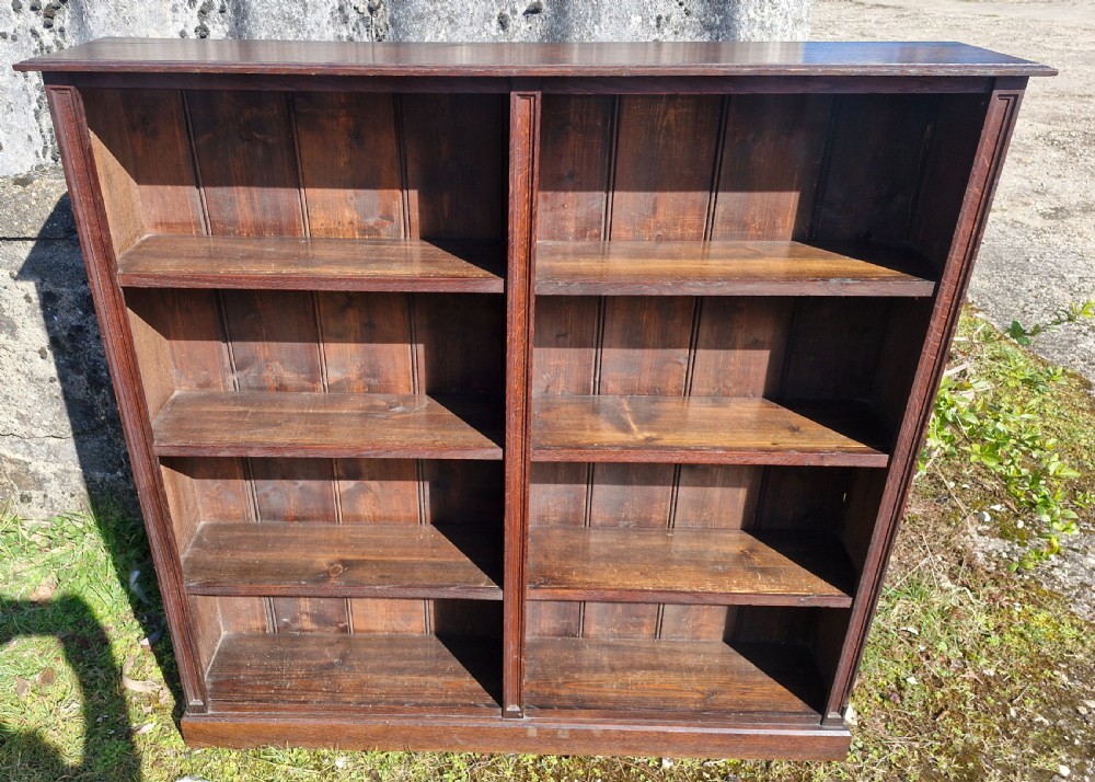 Narrow oak hallway open front bookcase. 