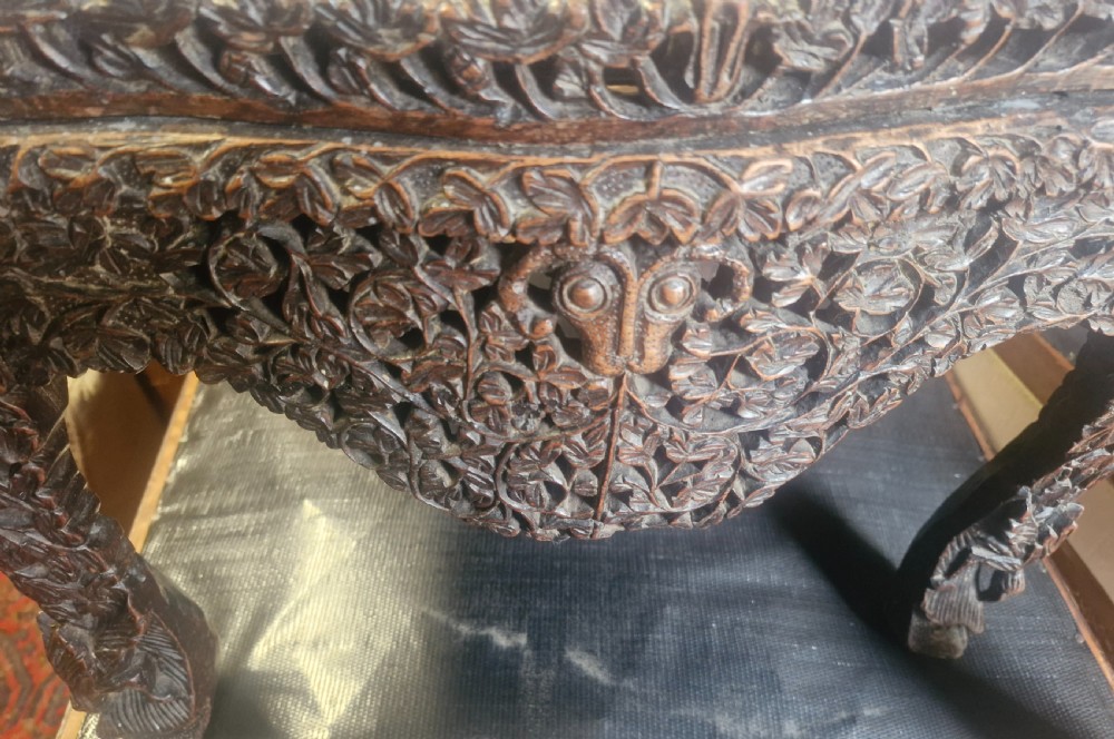 Pair of carved Burmese side chairs  View III