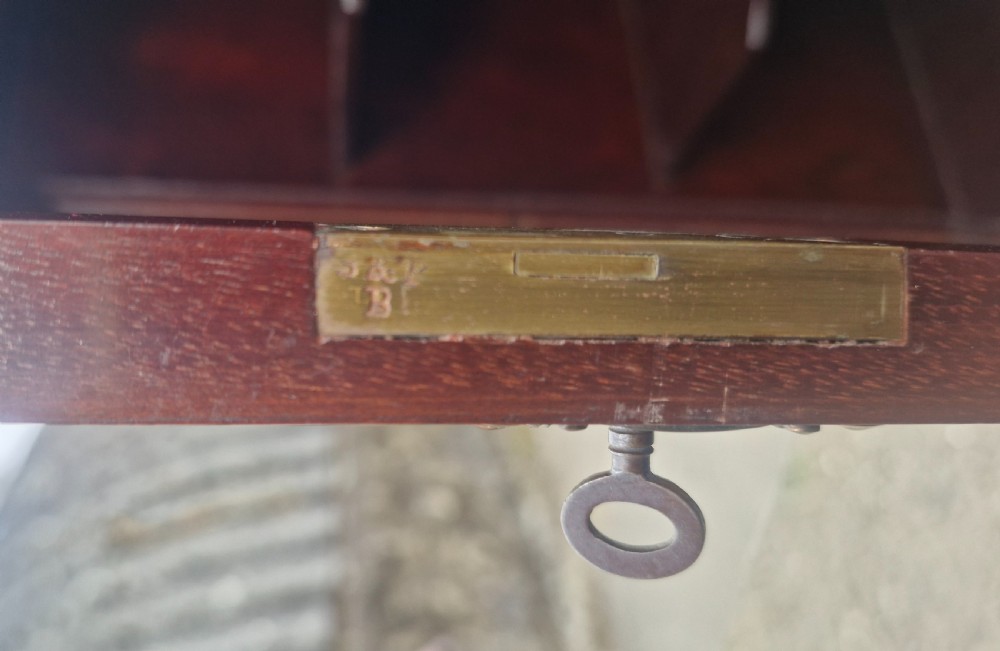 Mahogany writing table by Shapland & Petter.  View II