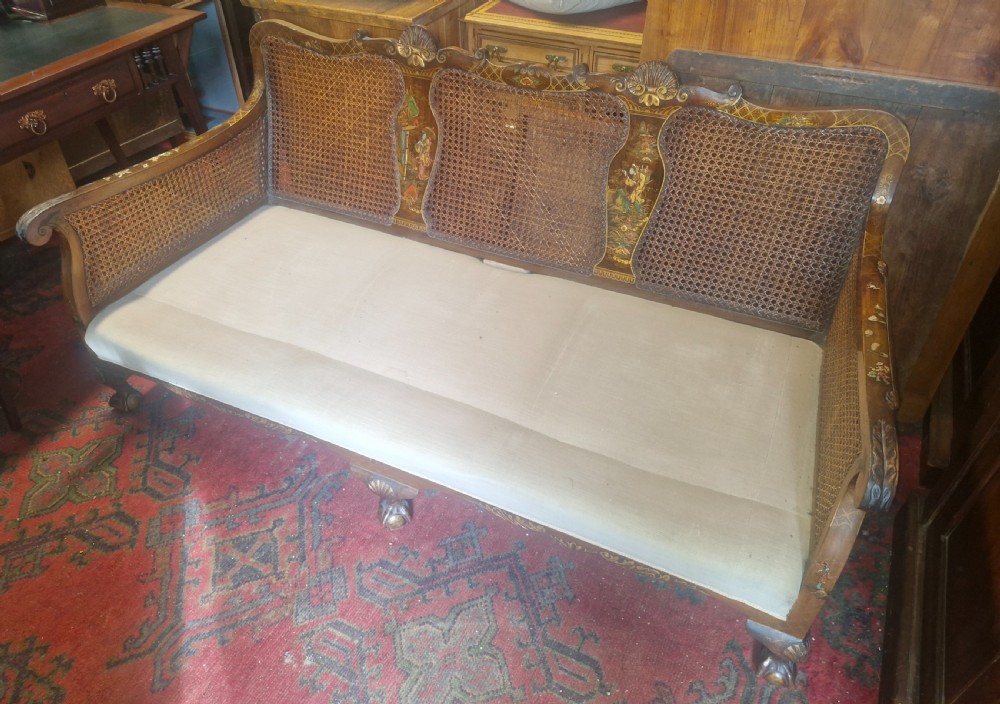 Walnut and lacquered bergere sofa View III