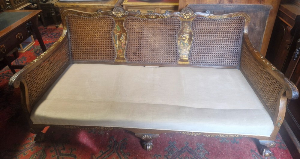 Walnut and lacquered bergere sofa View IV