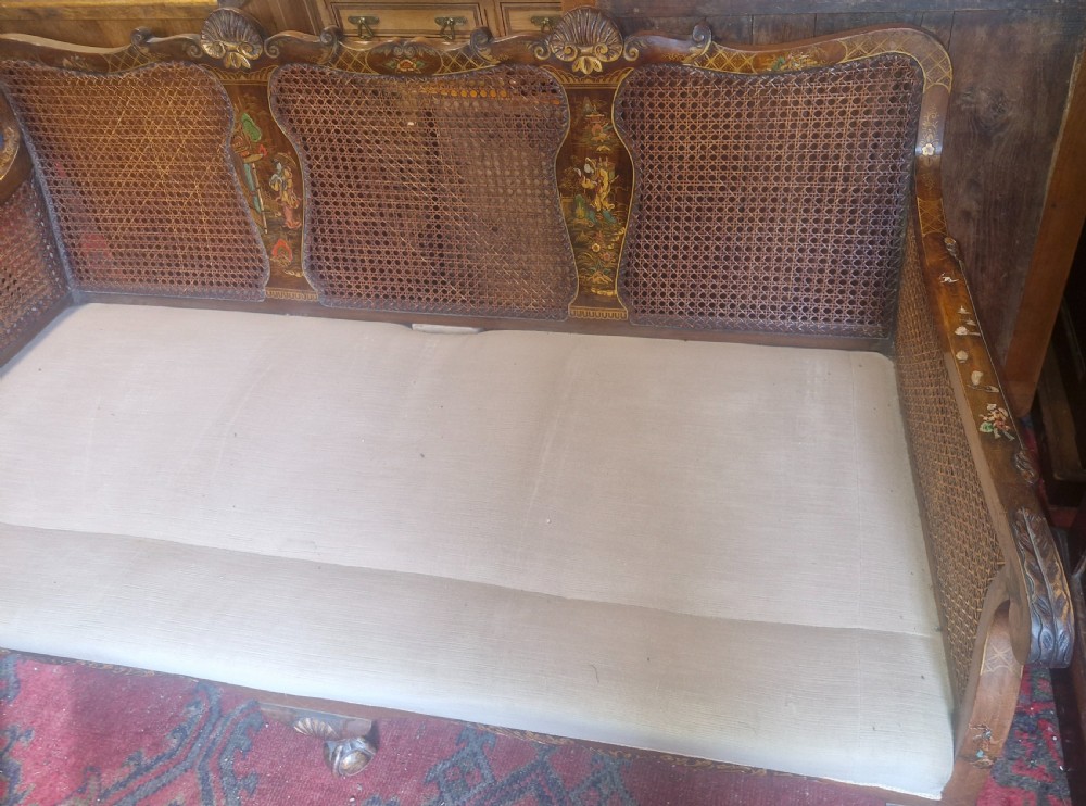 Walnut and lacquered bergere sofa View V