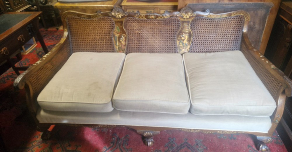 Walnut and lacquered bergere sofa View IX