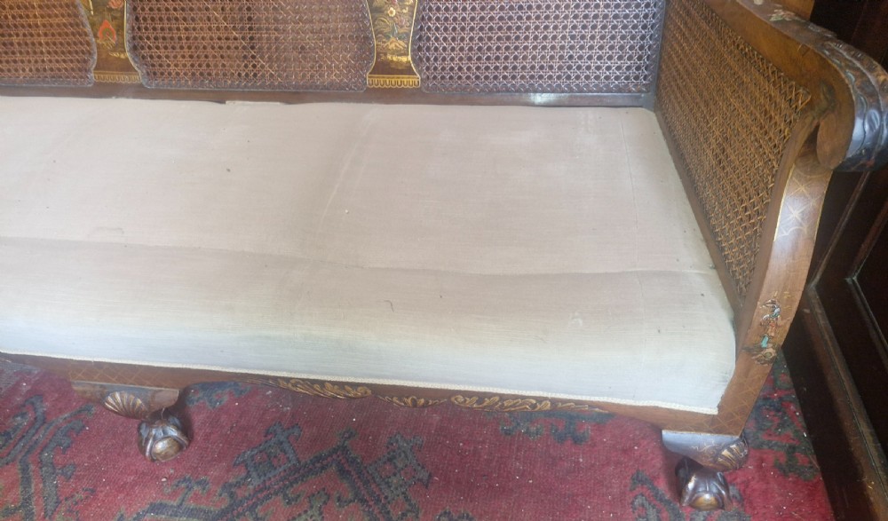 Walnut and lacquered bergere sofa View XI