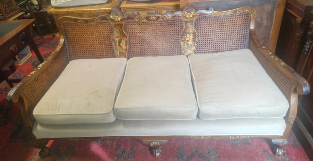 Walnut and lacquered bergere sofa View XII