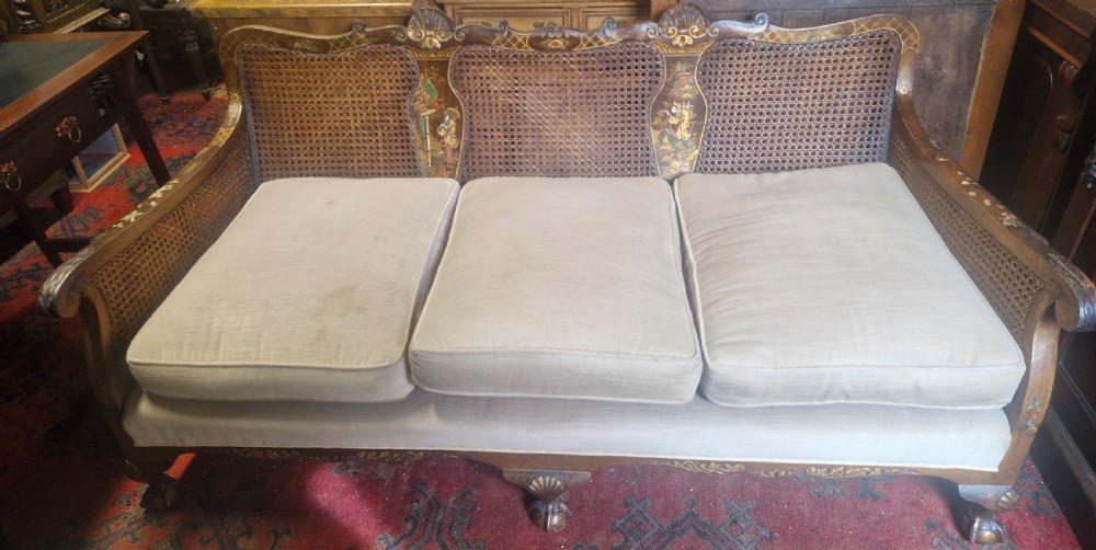 Walnut and lacquered bergere sofa View XIII