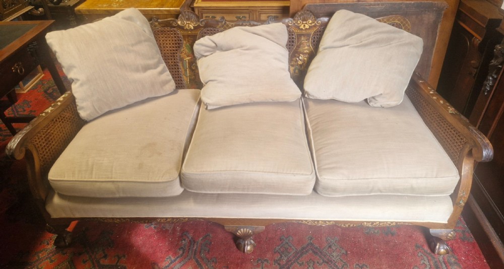 Walnut and lacquered bergere sofa View XIV