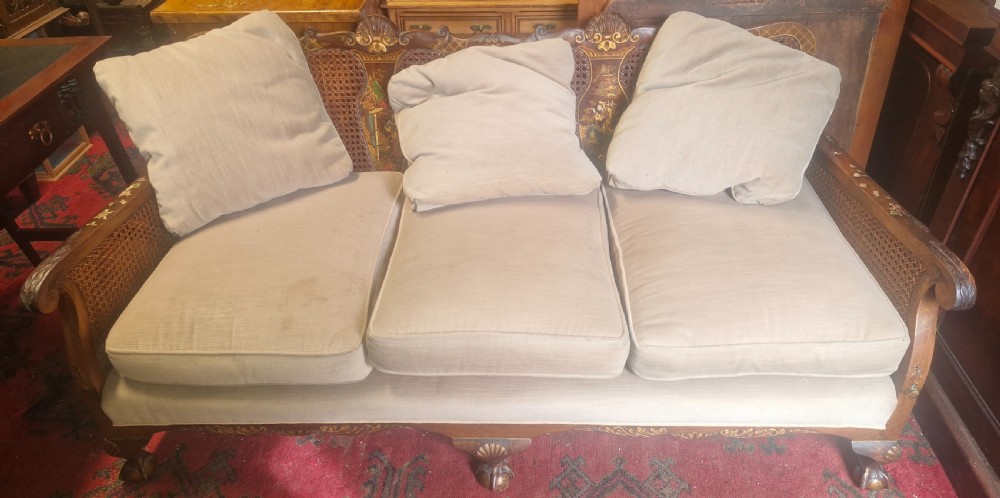 Walnut and lacquered bergere sofa View XVII